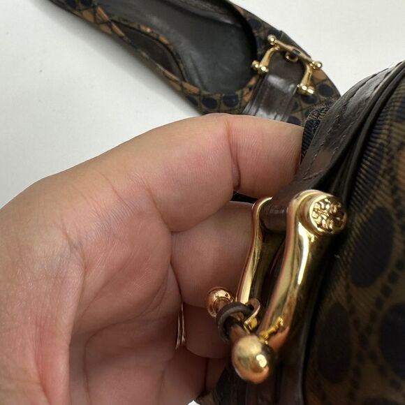 Tory Burch Flats Size 6 Brown/Navy RARE Gold Hardware Noel Casual Shoes - Picture 9 of 9